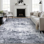Area Rug Living Room: 4x6 Modern Washable Indoor Soft Carpet Grey | - Image 2
