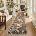 Yamaziot Washable Runner Rug, 2x10 Non-Slip Boho Hallway Kitchen Rug | Stain - Image 6