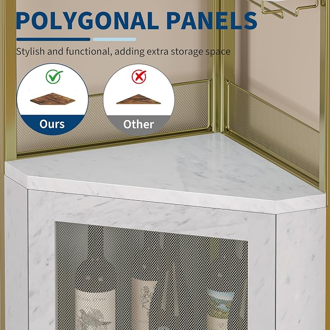 GarveeHome Corner Bar Wine Cabinet - Image 7