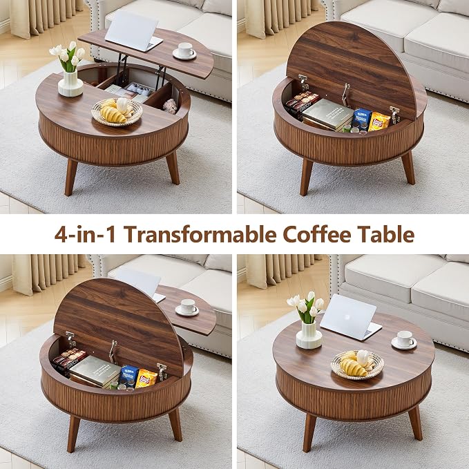 Round Lift Top Coffee Table - Image 4