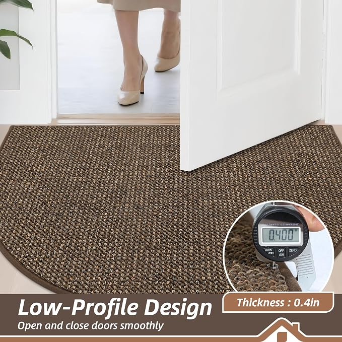 BEQHAUSE Dirt Trapper Door Mat 32" x 48" Half Circle Non Slip Rugs, Absorbent - Image 5