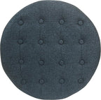 HomePop by Kinfine Fabric Upholstered Round Storage Ottoman - Image 5