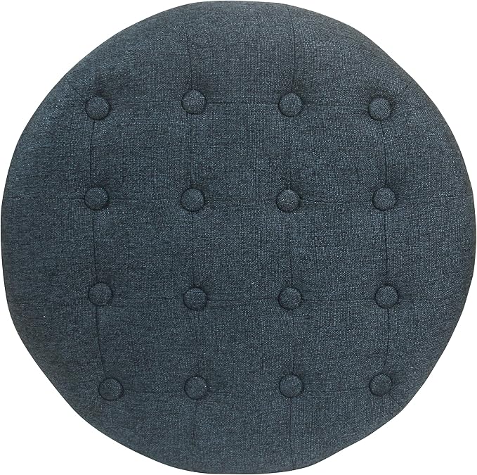 HomePop by Kinfine Fabric Upholstered Round Storage Ottoman - Image 5