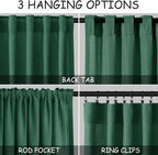 Dark Green Linen Curtains 84 Inch Length 2 Panels Set - Image 2
