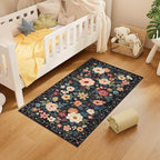 DUKINO 2x4 Entryway Rug, Floral Washable Kitchen Rugs Non Slip, Soft Indoor - Image 4