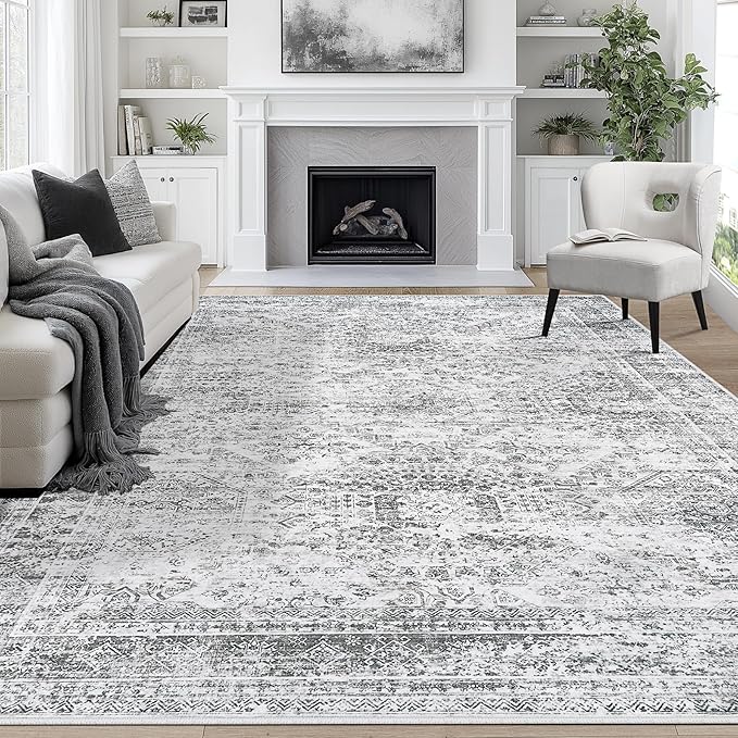 Aelenmu 9x12 Area Rugs for Living Room Washable Bedroom Dining Room Grey | by Aelenmu