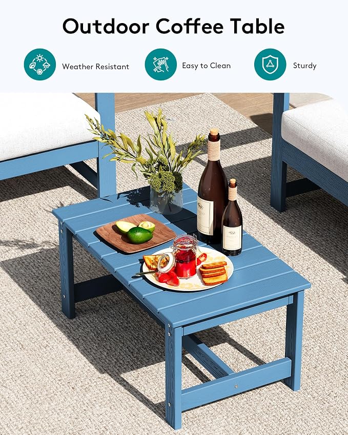 SERWALL 8 Pieces HDPE Outdoor Conversation Sofa Set - Image 6
