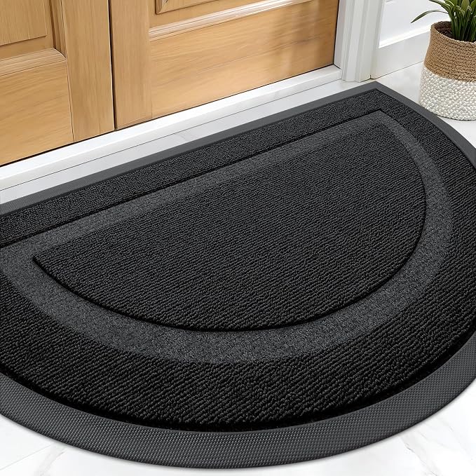 OLANLY Half Circle Front Door Mat Outside 71x23 All-Season Rubber Doormat | Jet by OLANLY