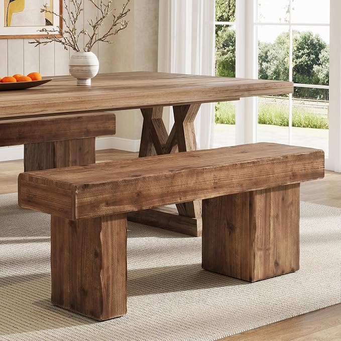 Thickened Solid Wood Bench, Heavy Duty Dining Bench - Image 3