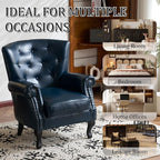 Modern Accent Chair Set of 2, Mid-Century PU Leather Armchair - Image 7