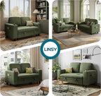 LINSY HOME Loveseat Sofa with Pull Out Couch Chaise: 2-in-1 Convertible 2 - Image 8