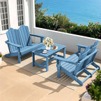 SERWALL Folding Adirondack Bench, HDPE All-Weather Adirondack Loveseat Set of 2 - Image 9
