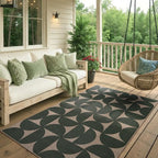 Lahome Green Easy Jute Front Porch Rug, 3x5 Semi Circle Outdoor Rug | Non Slip - Image 8