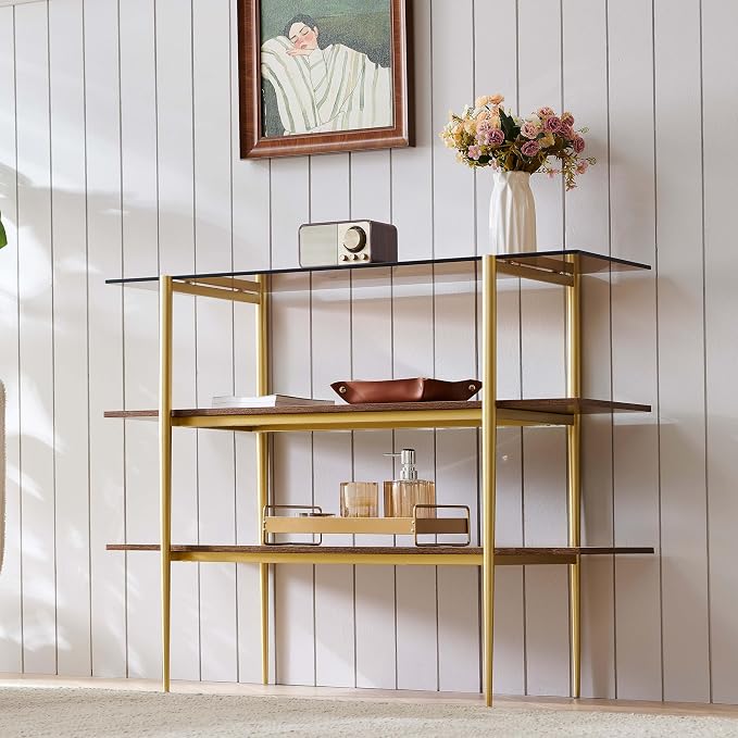 LumFurn Glass Console Table for Living Room, Foyer & Entryway, L41 x W14 x H31 - Image 5