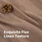 YoungsTex Mocha Brown Linen Semi Sheer Curtains 84 Inch Length - Image 4