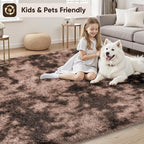 PLHXFR 8x10 Area Rug Living Room: Fluffy Bedroom Soft Shag Rug Coffee Brown | - Image 4