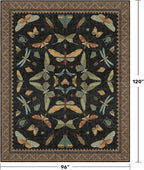 Black Washable Insect Area Rugs 8x10 - Image 2