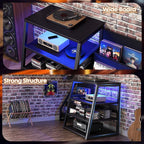 AV Media Stand with Outlets, Stereo Stands and Racks with Vinyl Storage - Image 8