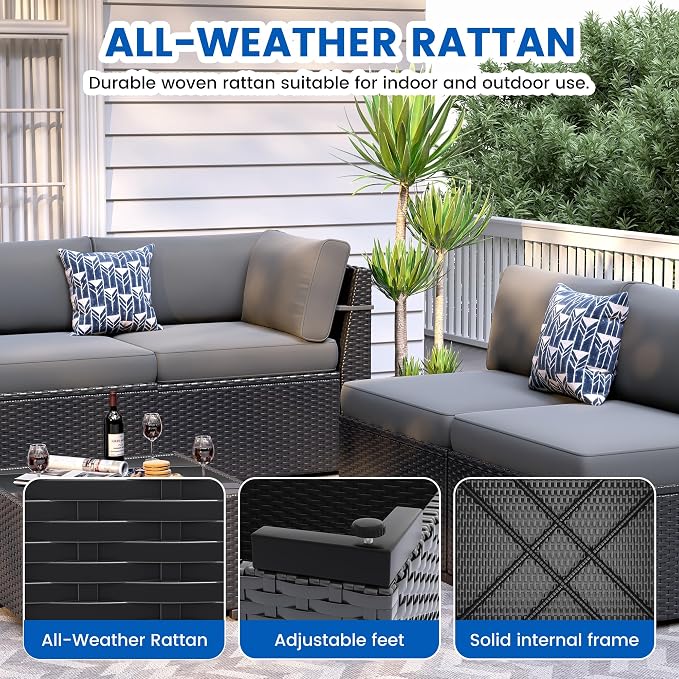 Patio Furniture Sets, 7-Piece Outdoor Patio Furniture - Image 4