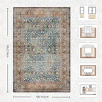 6x9 Area Rugs - Washable Vintage Retro Living Room Rug, Soft Ultra Thin Non - Image 2