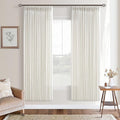 Semi Sheer Linen Pinch Pleat Curtains Cream Ivory 72 Inches Long 50Wx72L | by Twodrapes