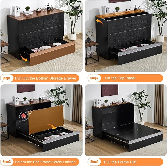 VINGLI Full Size Murphy Bed - Image 8