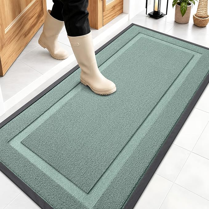 OLANLY Front Door Mat Outside 47x23, All-Season Heavy-Duty Rubber Doormat | by OLANLY