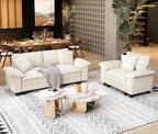 SUNSHINE VALLEY 87.5'' Oversized Loveseat Couch and Chair Set, 3-Seat Corduroy by SUNSHINEVALLEY