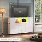WLIVE White Dresser TV Stand for 45, 55 inch TV, Entertainment Center - Image 3