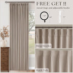 60 Inch Extra Wide 100% Blackout 92 Inch Curtains 1 Panel, Burlywood Birch | - Image 4
