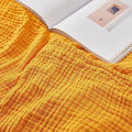 EMME Muslin Blankets for Adults Mustard Yellow Small Blanket 40" x 50" | Throw by EMME