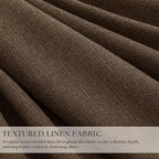 Thick Linen Pleated Brown Blackout Double Layer Curtains 90 Inches Long | Room - Image 2