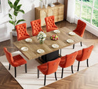 Henf 63"-79" Dining Table Set for 8, 9 Pieces Extendable Dining Table and 8 by Henf