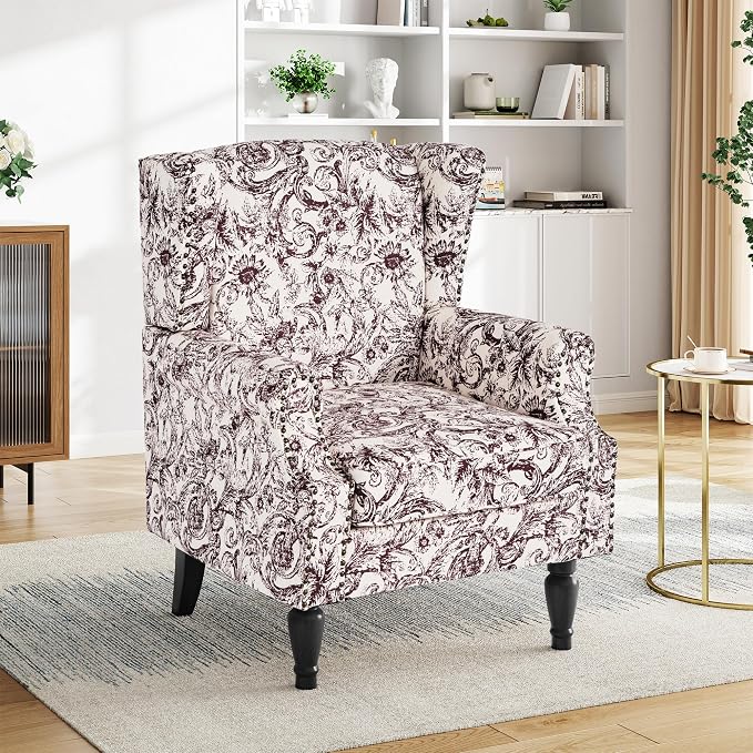 Pia Ricco High Back Floral Accent Chair by PiaRicco