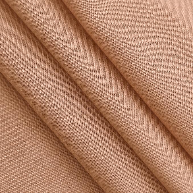 Peach Quartz Curtains 84 Inch Long 2 Panels Set Back Tab Rod Pocket Linen Blend - Image 5