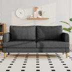 70" Modern Loveseat Sofa with USB Type-C Ports, Linen Fabric 2-Seater Deep Seat by LivingGiving