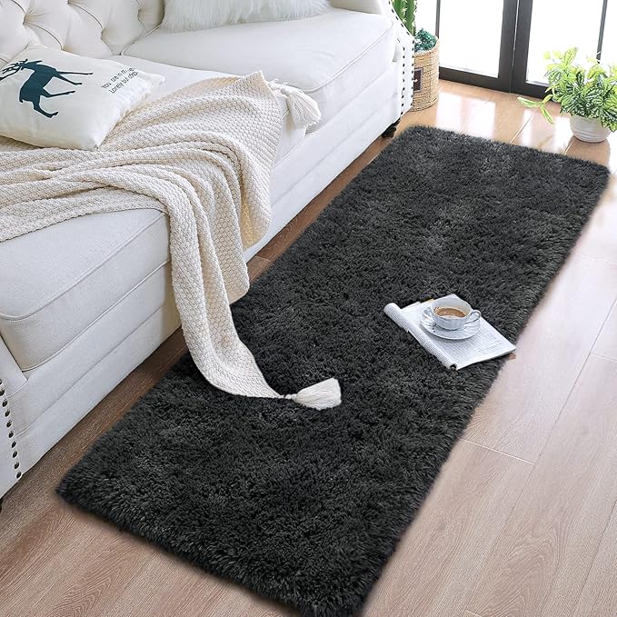 Chicrug Soft Runner Rugs for Bedroom Living Room Plush Fluffy Rug 2x6 | Shag - Image 5