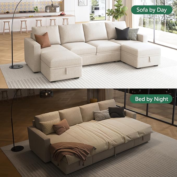 HONBAY Modular Sectional Sleeper Sofa Bed, Sectional Couch - Image 4