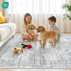 3x5 Rug for Entryway, Washable Area Rug, Living Room, Dining Room, Neutral Rug - Image 9