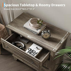 IDEALHOUSE 3 Drawer Dresser, Wooden Storage Chest of Drawers - Image 5