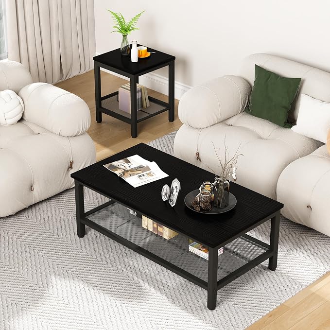 AWQM Coffee Table Set of 3, Industrial Coffee Table - Image 5