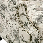 Pia Ricco Set of 2 Floral Accent Chairs, High Back Upholstered Armchairs - Image 5