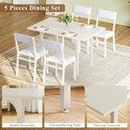 HUAHUU Dining Table Set for 4, Extendable Kitchen Table Cushion Chairs Set of 4 - Image 7