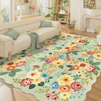 DUKINO 8x10 Area Rug for Living Room, Floral Washable Rug Non Slip, Low Pile - Image 8