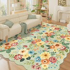DUKINO 8x10 Area Rug for Living Room, Floral Washable Rug Non Slip, Low Pile by DUKINO
