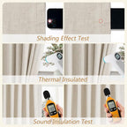 Extra Long 100% Blackout Linen Curtains - Image 5