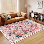DUKINO 6x9 Area Rugs, Floral Washable Rug - Image 4