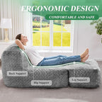 Hobestluk Bean Bag Chair Big Bean Bag Lounger - Image 6