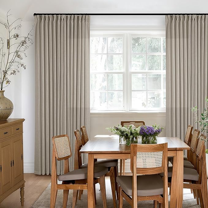 Burlywood Birch Linen Pinch Pleated Curtains 120 Inches Long | Pleated Drapes - Image 6