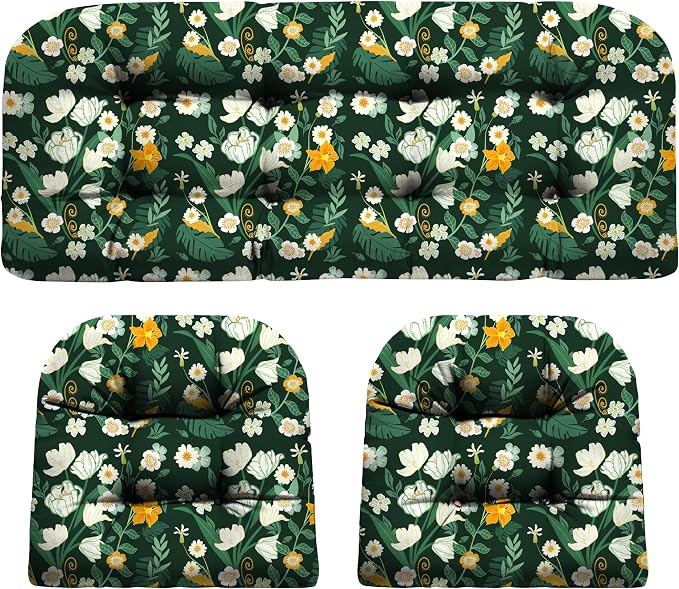 DANGHOOGY Wicker Chair Cushions, Waterproof Outdoor Loveseat Cushions by DANGHOOGYFurnitureCushions